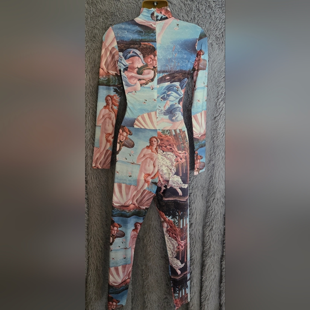 Art Print Long Sleeve Jumpsuit - Picture 5 of 9